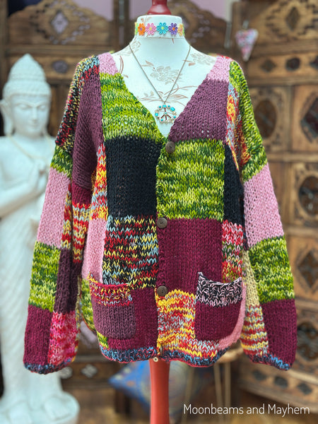 PATCHWORK DAYDREAM WOOL CARDIGAN (084)