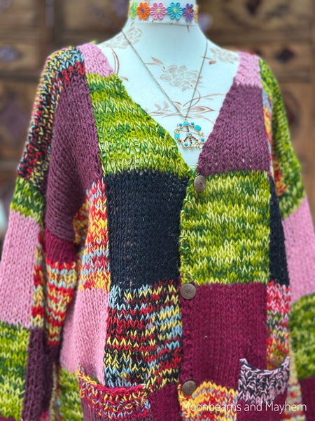 PATCHWORK DAYDREAM WOOL CARDIGAN (084)