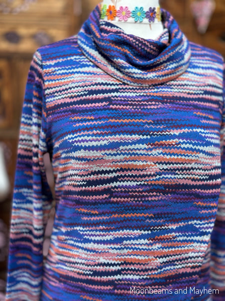MYSTIC WATERS COWL NECK TOP