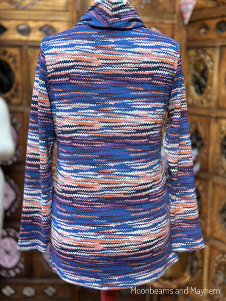 MYSTIC WATERS COWL NECK TOP