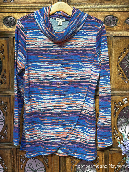 MYSTIC WATERS COWL NECK TOP
