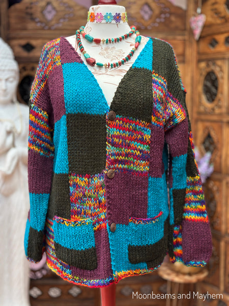 PATCHWORK DAYDREAM WOOL CARDIGAN (085)