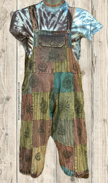 CAMDEN PATCHWORK SHORTS DUNGAREES / JUMPSUIT