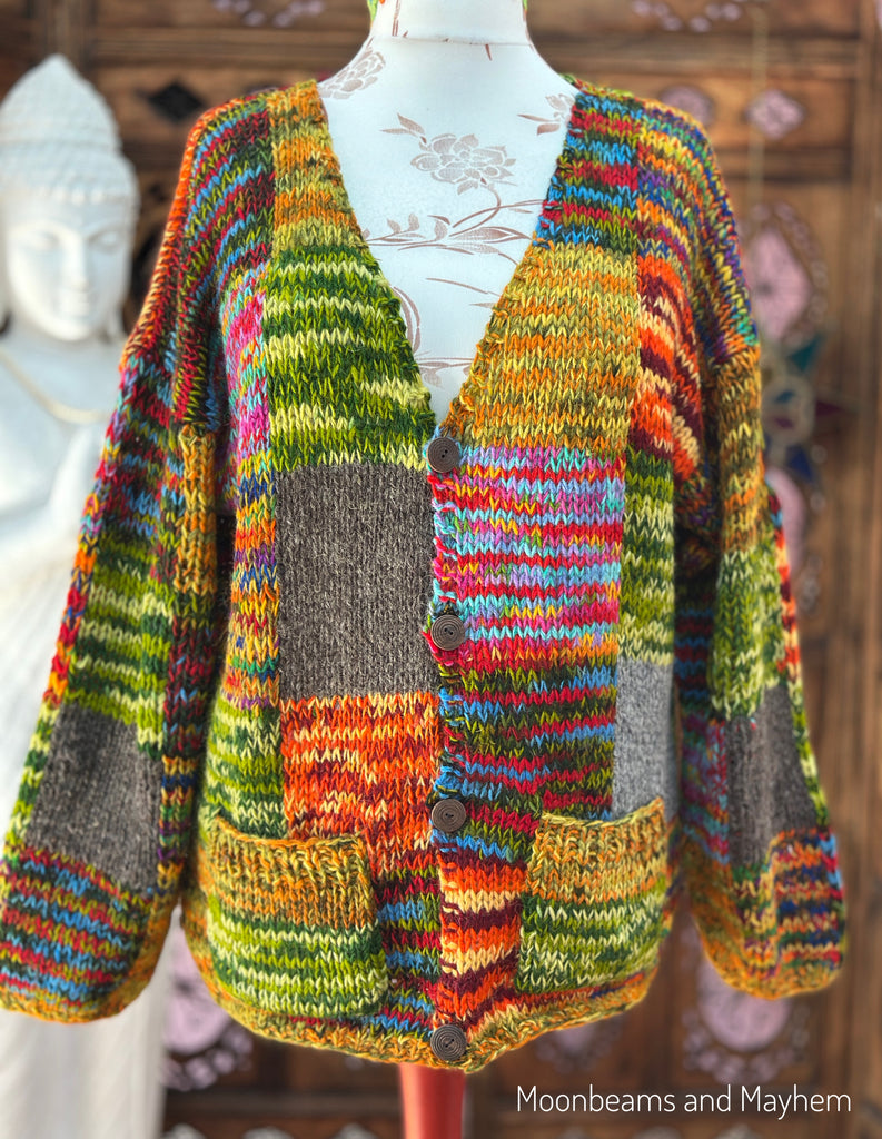 PATCHWORK DAYDREAM WOOL CARDIGAN (086)