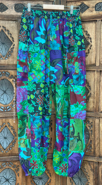 WILD BLOOMS HAREM TROUSERS UK 10 / 12 / 14 (078)
