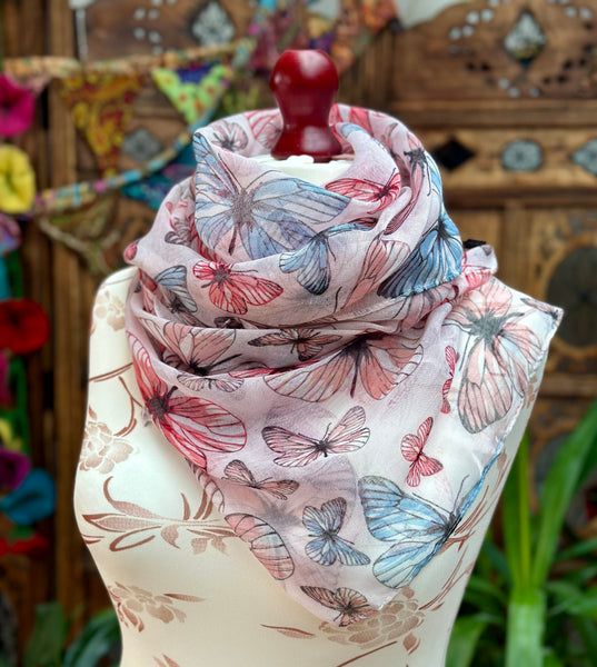 PINK BUTTERFLIES SCARF