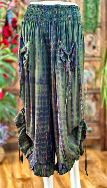 FRILL SEEKER PANTS / FOREST GREEN