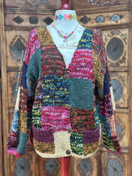 POCKETFUL OF SKIES WOOL CARDIGAN (WC09) - MoonbeamsandMayhem