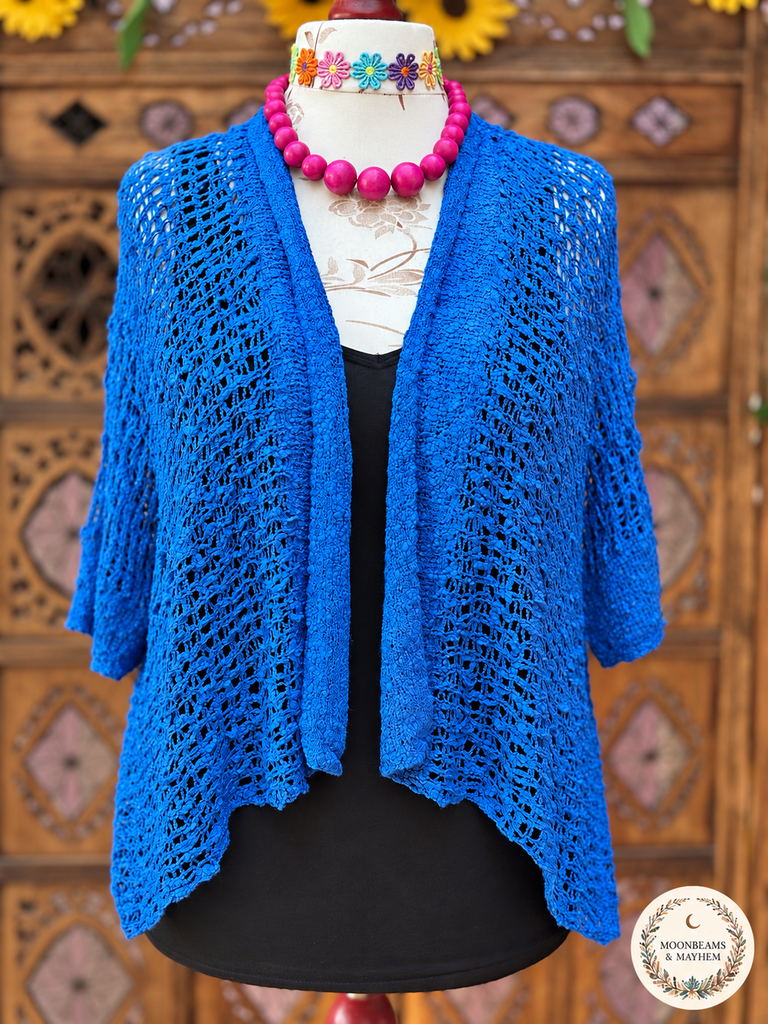 COBOLT LOOSE WEAVE KIMONO - MoonbeamsandMayhem