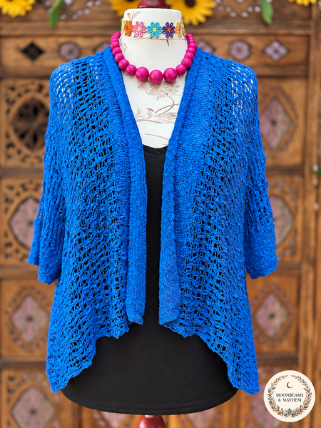 COBOLT LOOSE WEAVE KIMONO - MoonbeamsandMayhem