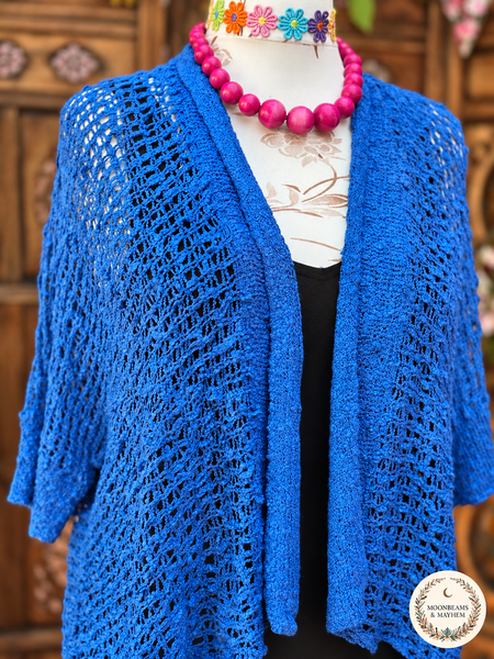 COBOLT LOOSE WEAVE KIMONO - MoonbeamsandMayhem