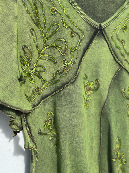 FOREST GREEN PIXIE TOP-L  (FP03) - MoonbeamsandMayhem