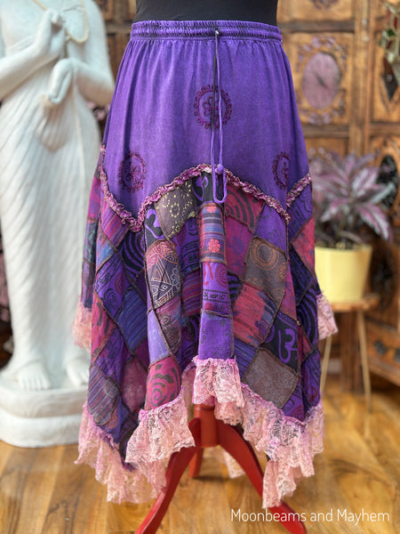PURPLE MYSTIC PATCH SKIRT XL (OF)