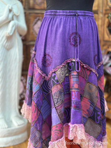 PURPLE MYSTIC PATCH SKIRT XL (OF)