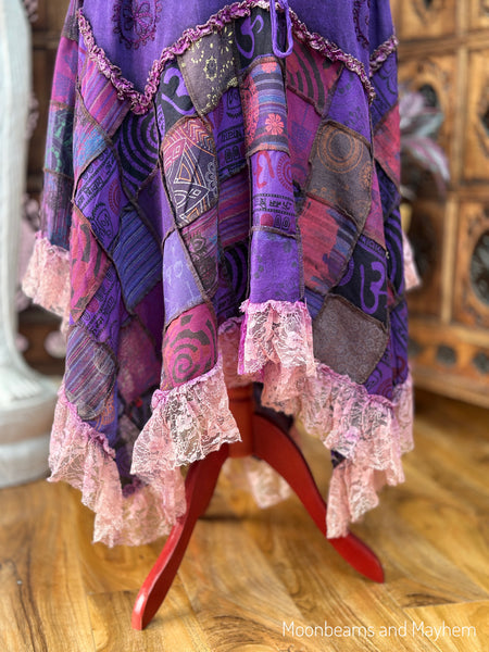 PURPLE MYSTIC PATCH SKIRT XL (OF)