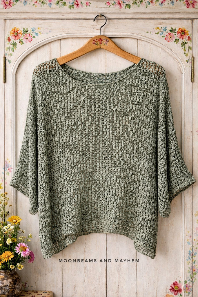 LOOSE WEAVE EARTHBOUND GREEN PULLOVER