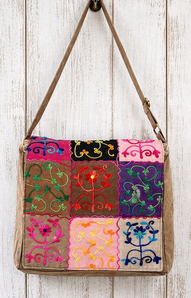 OVERSIZED FOLK ART SATCHEL (BA162)