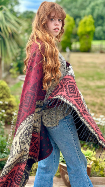 INDIAN ELEPHANT BLANKET WRAP / SHAWL