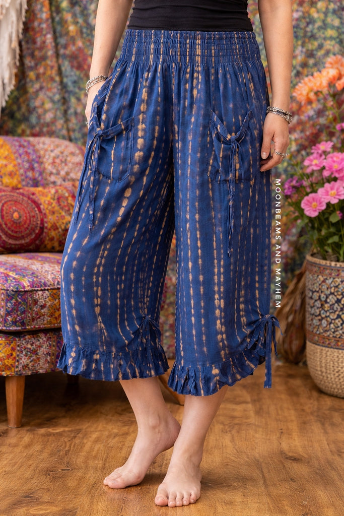 MOONSHADOW BLUE FRILL SEEKER TROUSERS - MoonbeamsandMayhem