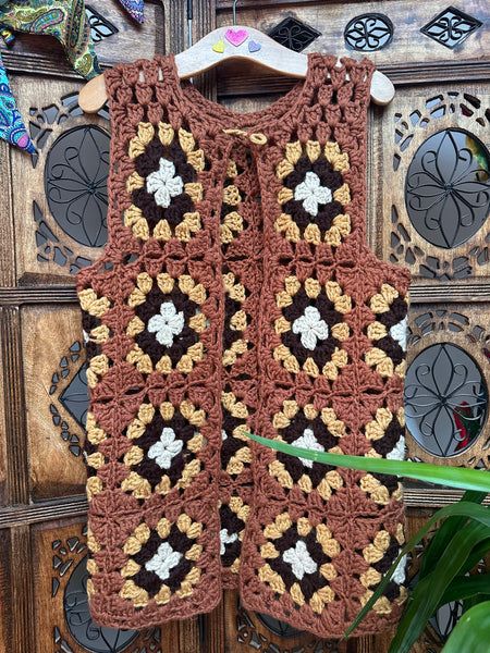 PRE-LOVED 70S CROCHET WAISTCOAT (OF)