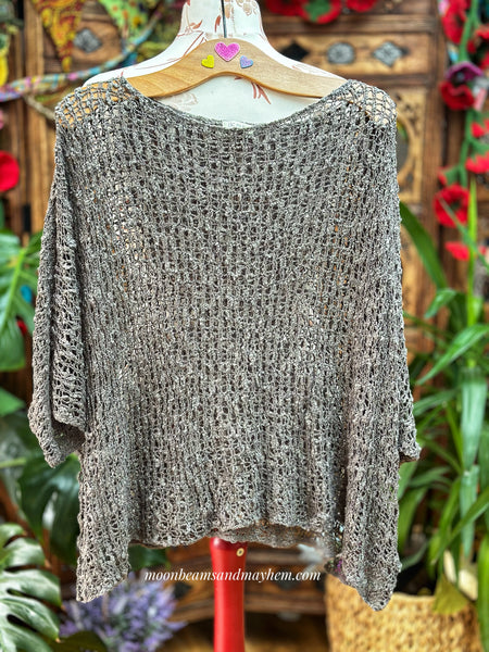 LOOSE WEAVE MONUMENT GREY PULLOVER