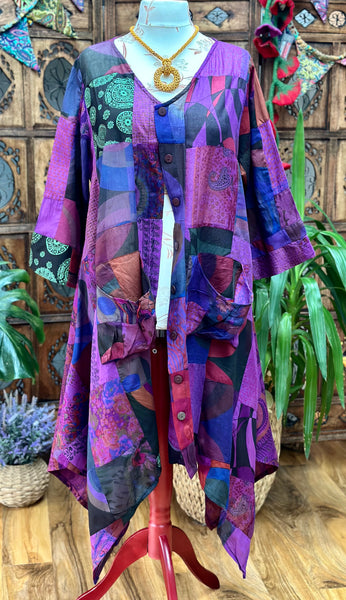 PURPLE ART TUNIC / DRESS (L/XL) S525