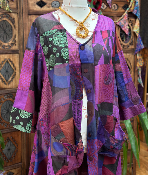 PURPLE ART TUNIC / DRESS (L/XL) S525