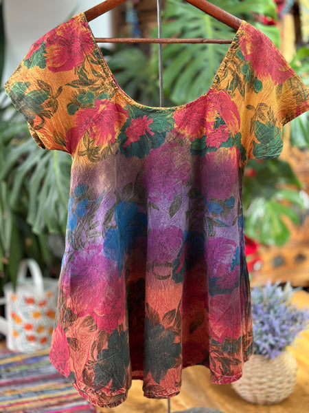 SUNDANCE SCOOP NECK BLOUSE / TOP UK 14 / 16 (SD131)