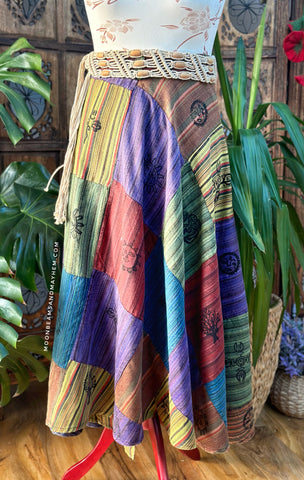 【BOHEMIAN SEOUL】CUT-POCKET WRAP SKIRT CAMDEN PATCHWORK COTTON WRAP SKIRT – Moonbeams and Mayhem