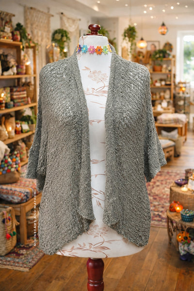 SAGE WHISPER GREEN LOOSE WEAVE KIMONO