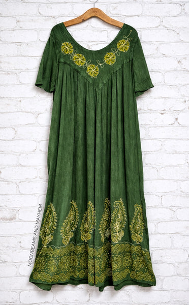 FOREST GREEN SOLSTICE FLOW DRESS (M81)