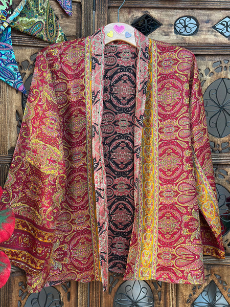 DELICIOUS PORTOBELLO ROAD SAREE KIMONO JACKET (OF762)