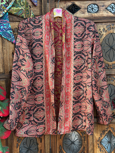 DELICIOUS PORTOBELLO ROAD SAREE KIMONO JACKET (OF762)