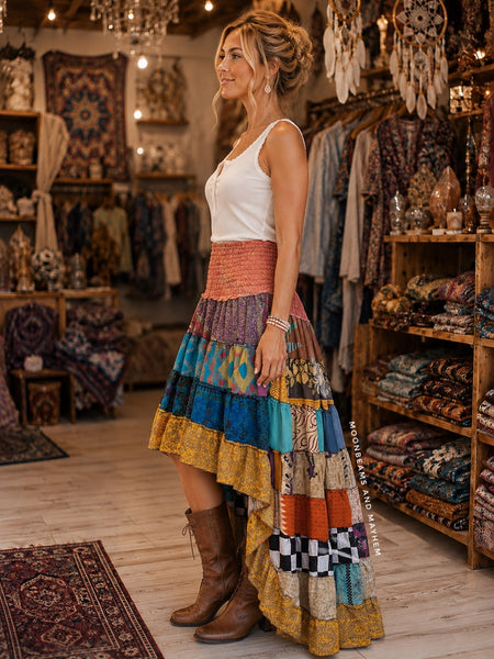SHANGRI LA  RUFFLE SKIRT/DRESS (SR809) L/XL - MoonbeamsandMayhem