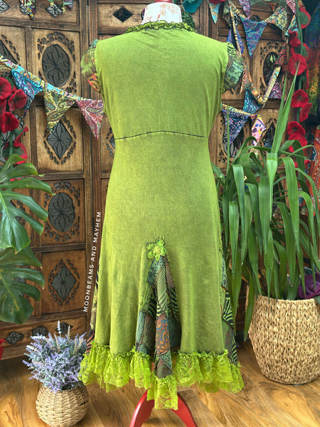 FOREST GREEN PATCH DRESS