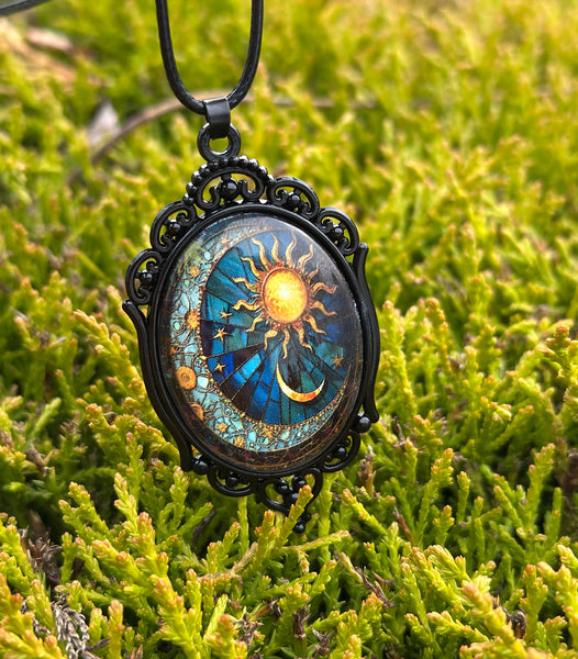 MYSTICAL DARK STAR SUN & MOON NECKLACE