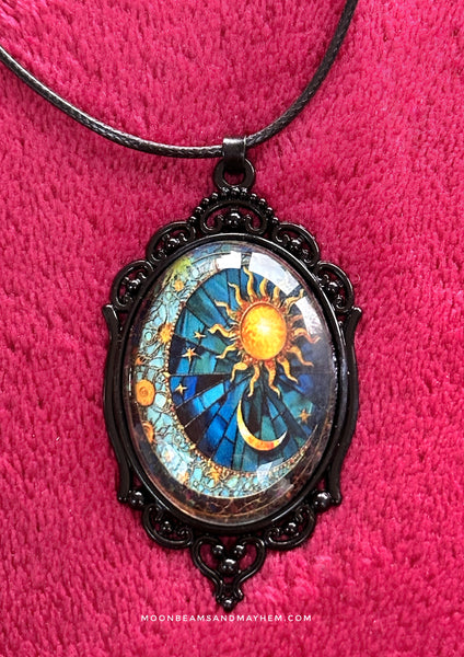 MYSTICAL DARK STAR SUN & MOON NECKLACE