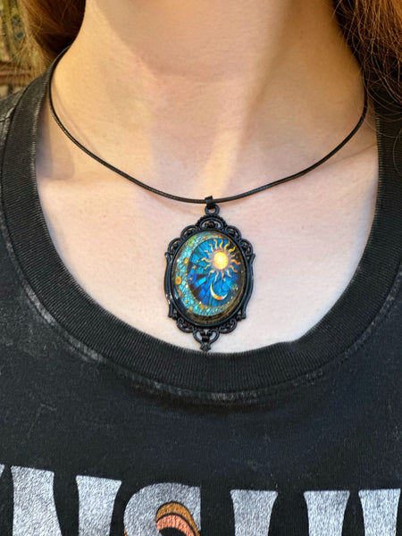 MYSTICAL DARK STAR SUN & MOON NECKLACE