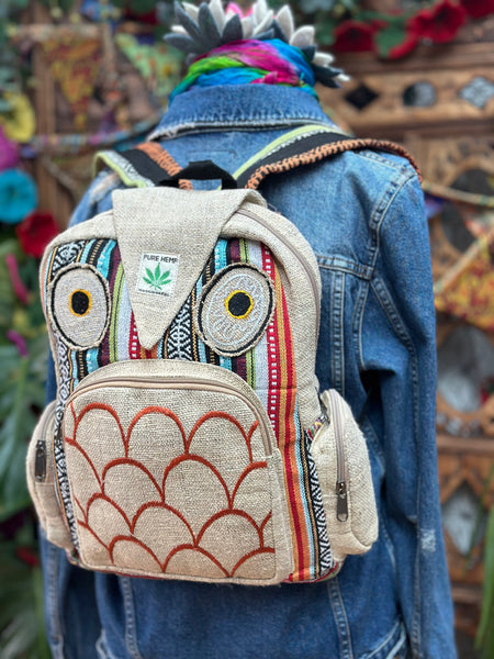 WONDERFUL OWL HEMP BACKPACK / RUCKSACK