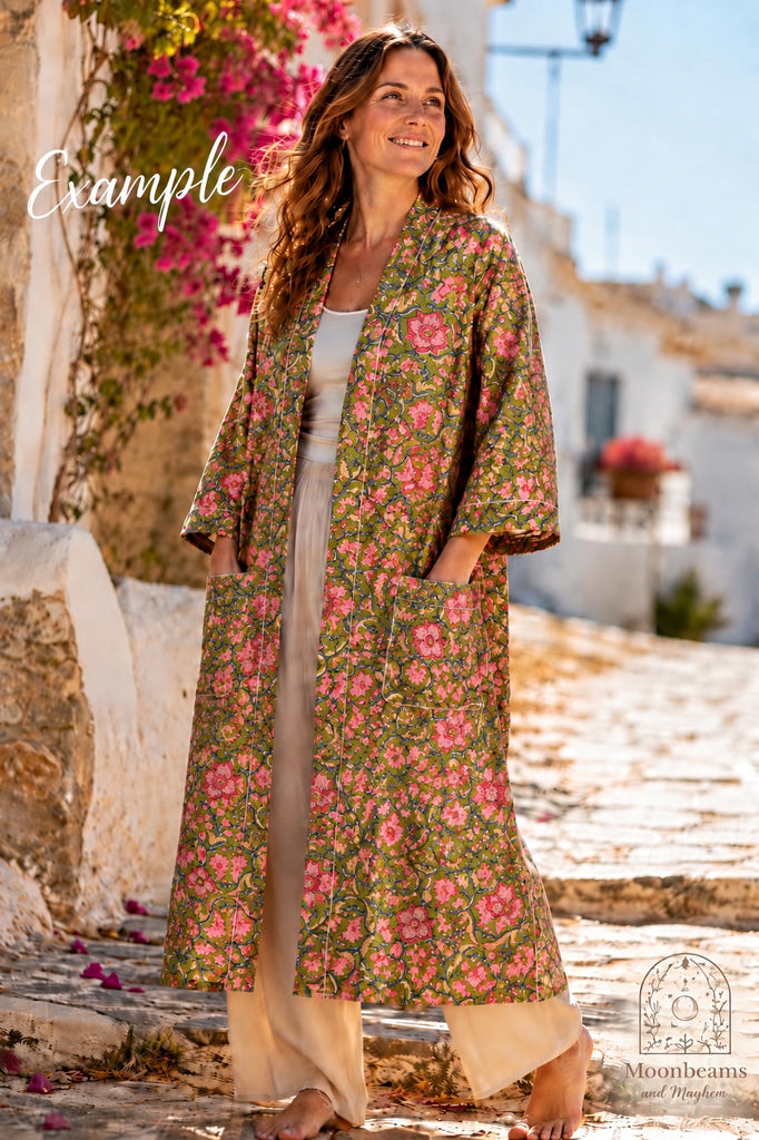 GREEN WANDER & BLOOM KIMONO