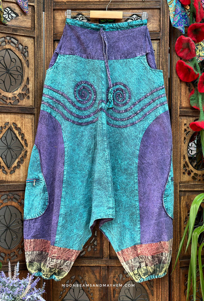 AURA STONEWASHED HAREM TROUSERS |- FITS UK 12-18 (191)