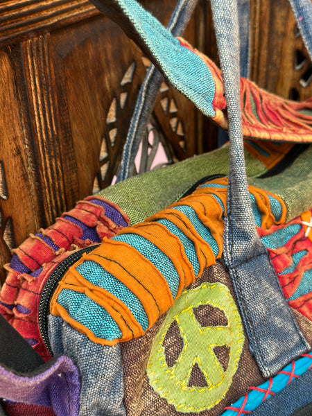 PEACE AND PETAL PATCH BAG/DUFFLE - MoonbeamsandMayhem