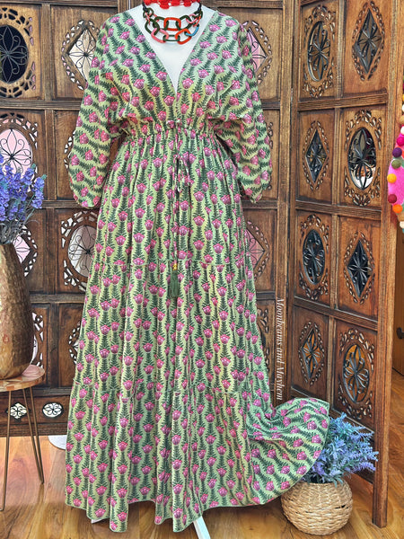 LOTUS LANE COTTAGE GREEN DRESS