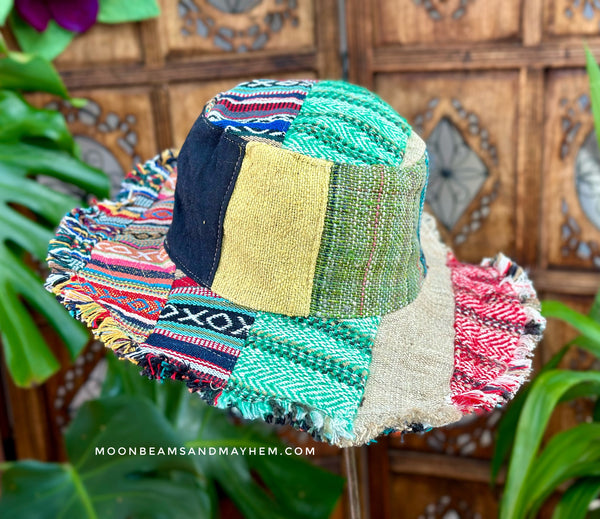 PATCHWORK HIPPIE HEMP HAT SIZE M ( OF145 )