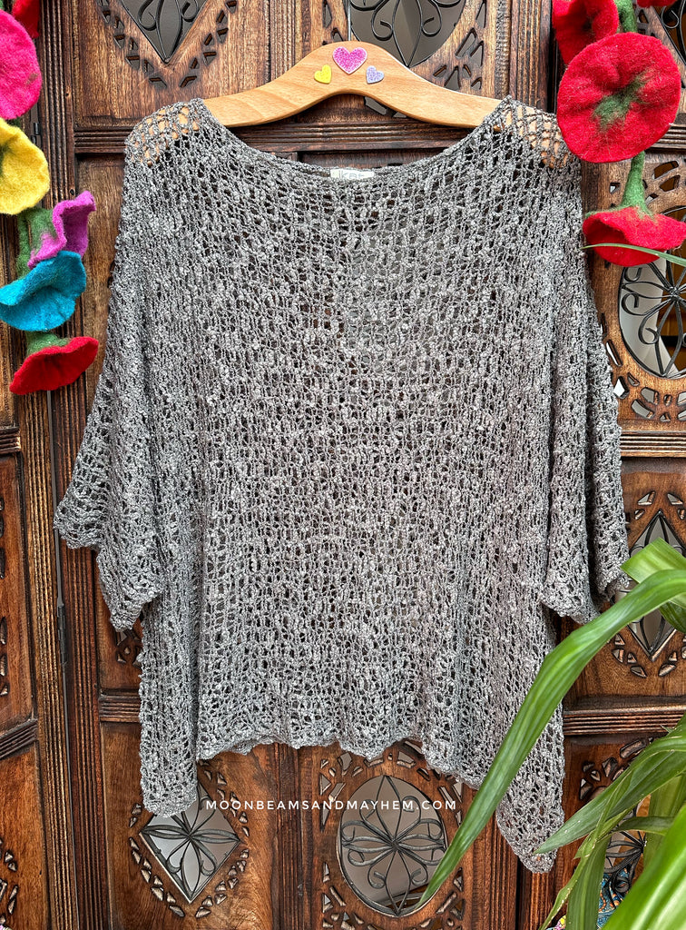 LOOSE WEAVE MONUMENT GREY PULLOVER