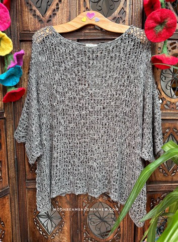 LOOSE WEAVE MONUMENT GREY PULLOVER
