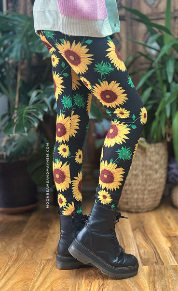 SUNFLOWER LEGGINGS / REG & PLUS SIZE