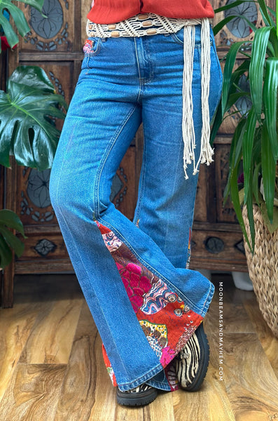 UPCYCLED DENIM BELL BOTTOM FLARES