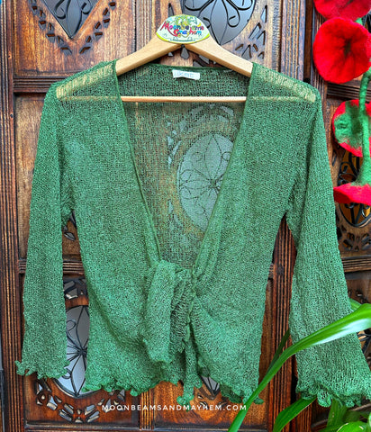 GORGEOUS GREEN KNITTED  SHRUG / CARDIGAN
