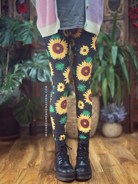 SUNFLOWER LEGGINGS / REG & PLUS SIZE